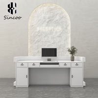 Comptoir de réception moderne sur mesure pour salon de beauté et spa, en fibre de verre, pour salon de manucure, caisse de supermarché, salle de sport, réglable