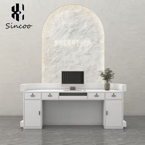 Manufacturer Custom Size Modern Beauty Salon Spa Reception <b>Desk</b> Fiberglass Nail Salon Cashier Counter Hotel Hospital Home Bar - Product Image 5