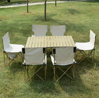 Table de Camping portable Table à oeufs en aluminium Camping pique-nique Table pliante extérieure et ensemble de chaises