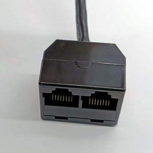 YBO Cat5e UTP 8P8C RJ45 câble adaptateur <span class=keywords><strong>Ethernet</strong></span> 1 mâle à 2 femelle 0.3M <span class=keywords><strong>cordon</strong></span> de raccordement d'extension de réseau pour les télécommunications - Product Image 5