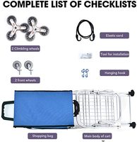 AMZ – chariot de supermarché pliable avec 8 roulettes pivotantes et détachables, sac en toile étanche, chariot pour épicerie