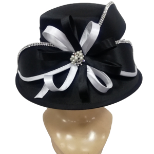 Chapeaux en feutre <span class=keywords><strong>de</strong></span> Satin pour femmes, étui dur, à la mode, large bord, soirée formelle, église, nouvelle collection, élégant, pour l'été - Product Image 1