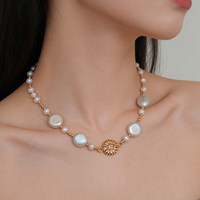 Nouveau Collier Tendance en Perles et Pierres Naturelles avec Chaîne de Prière en Argent Tibétain pour Femme