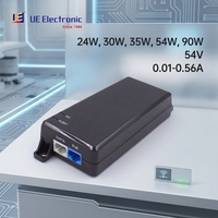 Adaptateur d'alimentation PoE actif/passif IEEE802.3 Af/at 24W 30W 90W, 54V 0.01-0.56A, convertisseur AC/DC avec prise C8 C6