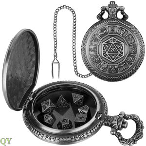 YY Set De 7 Dados Poliédricos Metálicos Accesorios Para Juegos De Mesa RPG Con Estuche Portátil - Product Image 5