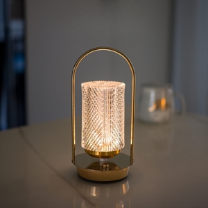 1200mAh cảm ứng mờ vô cấp mờ kim loại + tinh thể nhựa ấm trắng thiên nhiên trắng lạnh đèn bàn trắng - Product Image 1