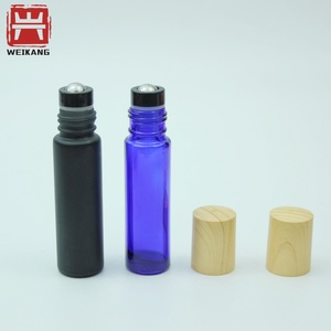 Flacon roll-on en verre avec bouchon en plastique imitation bois de qualité supérieure, 5 ml, 10 ml, pour huile essentielle, <span class=keywords><strong>parfum</strong></span> - Product Image 3