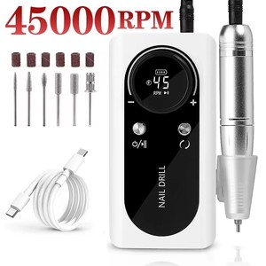 เครื่องเจียรเล็บไฟฟ้าไร้สายแบบชาร์จได้ 45000 รอบต่อนาที แบบพกพา ทำจากพลาสติก สำหรับทำเล็บมือและเล็บเท้า - Product Image 3