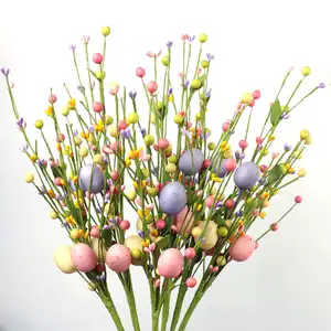 Artificial Easter Stems Colorful Berry Picks Berry Stems Easter Eggs for Home Centerpiece Vase Windowsill Decor Easter
