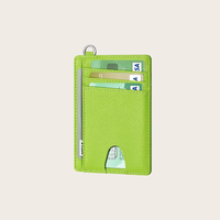 Dompet Kartu Kredit & ID Bisnis Kulit Saffiano Tipis dengan Logo Custom, Kantong Depan Multi Warna, dan Desain Lipat