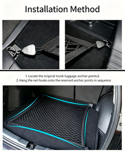 Red de Seguridad para Equipaje de <span class=keywords><strong>Coche</strong></span> de Doble Capa No Elástica, Bolsa de Malla para Carga de Maletero, Venta Caliente de Fábrica - Product Image 2