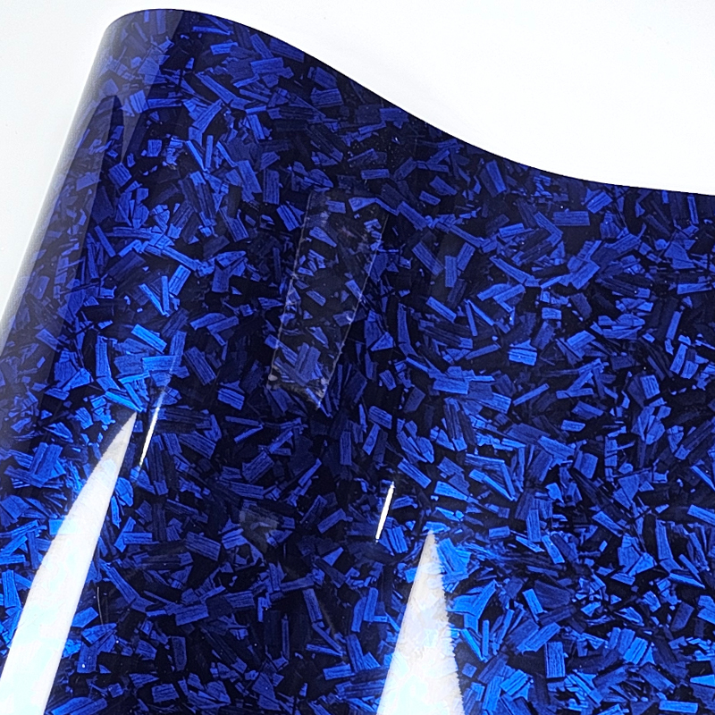 Fibre de carbone bleu foncé-brillant (30*150cm)