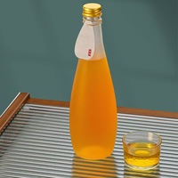 Bouteille d'eau en verre givré personnalisée avec logo, 330 ml, 500 ml, bouchon en aluminium, bouteille en verre pour jus, vin, boissons