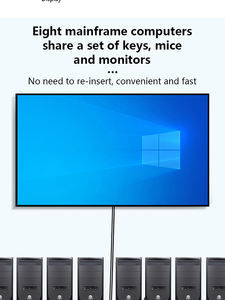 Conmutador KVM FJGEAR FJ-HK801 8x1 con USB <span class=keywords><strong>2.0</strong></span>, 8 Entradas y 1 Salida para Conmutación Manual 4K a 30Hz, Calidad 4K Nítida para Visualización Crítica - Product Image 3