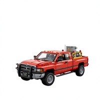 Ensemble de blocs de construction de camionnette rouge technique - Modèle de véhicule 4x4 Storm Chaser, briques DIY, jouet cadeau pour les collectionneurs et les fans