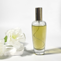 Flacon d'huile essentielle transparent et plat, flacon de parfum de luxe en verre 100 ml, flacon vaporisateur rechargeable, flacons de parfum vides avec bouchon à vis