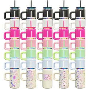 Bocal en acier inoxydable de 16 oz avec poignée amovible et paille, gravure laser - Product Image 1