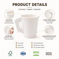 Vaso de Café Desechable con Asa, de Alta Calidad, Certificado para Uso Alimentario, Libre de BPA, No Tóxico, para el Café Matutino en Casa