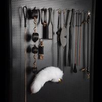 Coffret Cadeau Kit de Bondage en Cuir de Vachette Première Couche de Haute Qualité, 16 Pièces, Outils d'Entraînement SM pour Soumission, Jouets Sexuels
