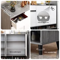 Meilleur vendeur 2026, armoire à chaussures intégrée de luxe légère, armoire de rangement murale pour l'entrée de la maison