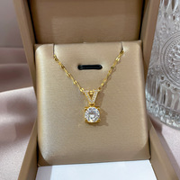 Collier tendance pour femme en acier inoxydable, plaqué or 18 carats, cadeau personnalisé, vente en gros, mode
