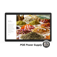 Écran tactile publicitaire mural LCD de 15,6 pouces, 4+64 Go, alimentation PoE en option, tablette Android pour les entreprises
