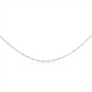Dainty Textured Cylindrical White Pt950 Fine Beaded <b>Chain</b> Necklace Unisex Sweet Minimalist Platinum Jewelry Gift Longjia China - Product Image 3