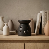 Brûleur d'huiles essentielles en coton noir, design luxueux, sans plomb, matériau de qualité supérieure, aromathérapie