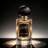 Ventes d'usine, flacon de parfum cylindrique recyclable avec des rayures verticales, 30 ml, 50 ml, 100 ml, boîte d'emballage personnalisée