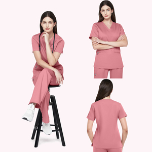 <span class=keywords><strong>Uniformes</strong></span> Médicos Personalizados de Fábrica, Conjuntos de Alta Elasticidad, Spandex en 4 Direcciones, Cuello en V, Tallas Grandes, Ropa de Trabajo para Enfermería de Hospital - Product Image 1