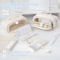 WOLUNSI Trousse à crayons scolaire en tissu colorée grande capacité Kawaii avec pochette à stylos et fournitures de papeterie