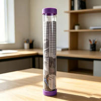 Tapis de Mahjong de Luxe Moderne pour 4 Joueurs 85cm*10cm*1mm avec Tube de Rangement Transparent Pliable Durable Léger Portable