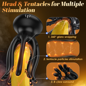 Nouveau style de masturbateur électrique pour homme en forme de pieuvre avec fonction vibrante, dispositif d'entraînement du pénis pour hommes, 10 modes de vibration - Product Image 6