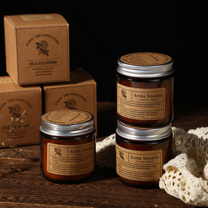 Velas Aromáticas de Cera de Soya Hechas a Mano con Etiqueta Privada al por Mayor, Velas de Aromaterapia en Frascos de Vidrio con Logotipo Personalizado para Decoración <span class=keywords><strong>del</strong></span> Hogar - Product Image 1