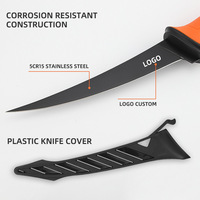 Nouveau couteau à filet de poisson durable à haute dureté avec étui pour la pêche en plein air et le camping, en acier inoxydable, Chine