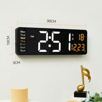 Horloge Murale Électronique LED Intelligente avec Grand Affichage de la Température et Alarme, Idéale comme Cadeau Promotionnel