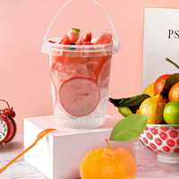 Seau à boisson rond en plastique pp pour crème glacée, 200g, 1kg, vente en gros, conteneur jetable de qualité alimentaire, seau en plastique transparent avec couvercle