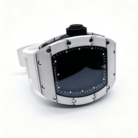 Boîtier de montre multifonctionnel respirant en céramique Tonneau RM avec bracelet en caoutchouc compatible avec les mouvements automatiques Seiko NH70 4R36, personnalisable OEM