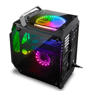 Gabinete de PC Gamer de Vidrio <span class=keywords><strong>Templado</strong></span> de 4 Lados Lovingcool Factory, <span class=keywords><strong>Caja</strong></span> de PC de Torre Media <span class=keywords><strong>ATX</strong></span> Micro-<span class=keywords><strong>ATX</strong></span> para Juegos con Ventilador RGB de 200 mm - Product Image 3
