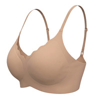 Soutiens-gorge sans armatures les plus vendus en gros, à fines bretelles, doux, couleur unie, col en V, pour femmes, lingerie sexy en nylon tricoté
