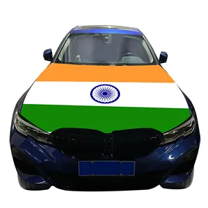 Bandeira nacional da Índia para cobertura de capô de carro, bandeira para cobertura de motor de carro, tecido elástico personalizado por atacado, venda direta da fábrica