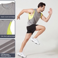 Gilet de sport personnalisé pour hommes, vente en gros, été, respirant, patchwork, entraînement extérieur, séchage rapide, 100 % polyester, coupe ample