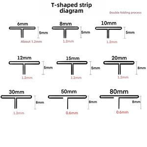 Barre en T en acier inoxydable pour décoration intérieure, accessoire de ligne décorative de finition de bord de tuile de <span class=keywords><strong>porte</strong></span> et de plancher/mur en bois - Product Image 1