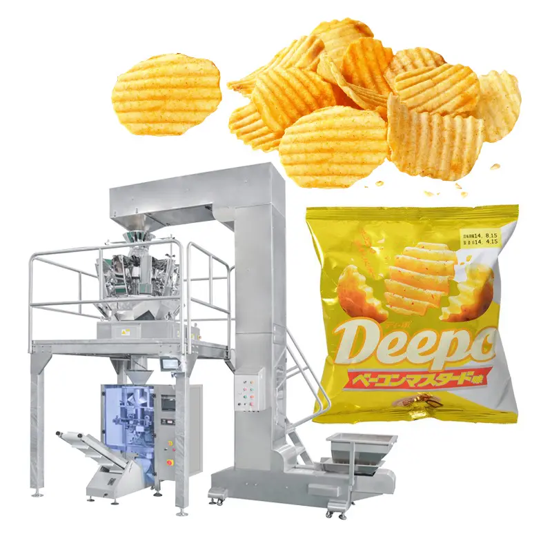 Вертикальная упаковочная машина для чипсов и закусок с азотом, ручная упаковочная машина для картофельных чипсов