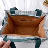 Sac fourre-tout imperméable à motif floral écossais, capacité moyenne, doublure TC, taille personnalisée pour les trajets quotidiens et les repas