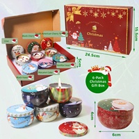 Bougies parfumées créatives de Noël en pots mignons, parfums d'ambiance pour la maison, cadeaux d'anniversaire, petites boîtes en fer blanc, cadeaux de fête, faites à la main