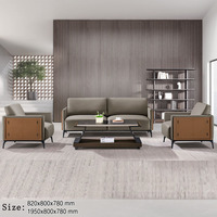 Canapé de bureau sectionnel café canapé de bureau durable canapé ensemble canapé commercial en cuir 1 + 1 + 3