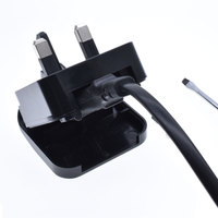 Adaptateur de voyage européen vers britannique certifié BS1365-5 avec conducteur en cuivre et fusible, prise AC 3 broches pour ordinateur portable et téléphone portable, 13A 100-250V