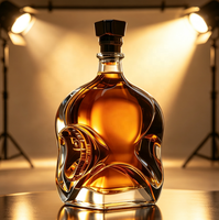 Bouteilles de spiritueux en verre silex artistique et gaufré de 750 ml avec pulvérisation colorée pour brandy et spiritueux haut de gamme – Vente en gros