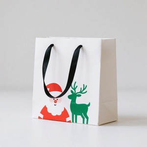 Giáng sinh Kraft mua sắm quà tặng sang trọng bao bì thời trang túi giấy nhà máy tùy chỉnh in logo màu sắc khác nhau - Product Image 6